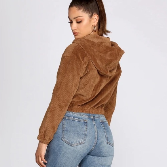CROPPED CORDUROY BOMBER JACKET - Picture 3 of 8